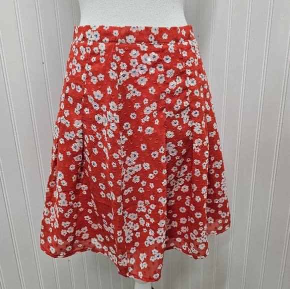 Banana Republic Floral Red Skirt 2 - Picture 1 of 3